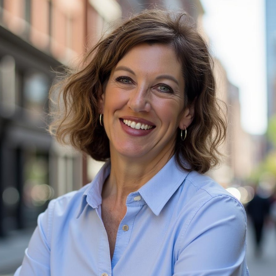 Leah Carpenter headshot in light blue blouse